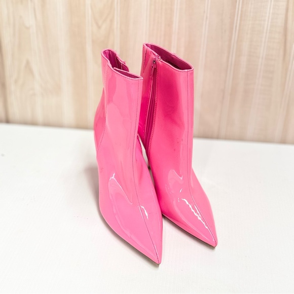 INC International Concepts Glossy Pink Ankle Booties - Picture 6 of 8